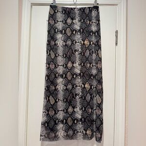 ZARA Maxi Snakeskin Print Skirt - Medium